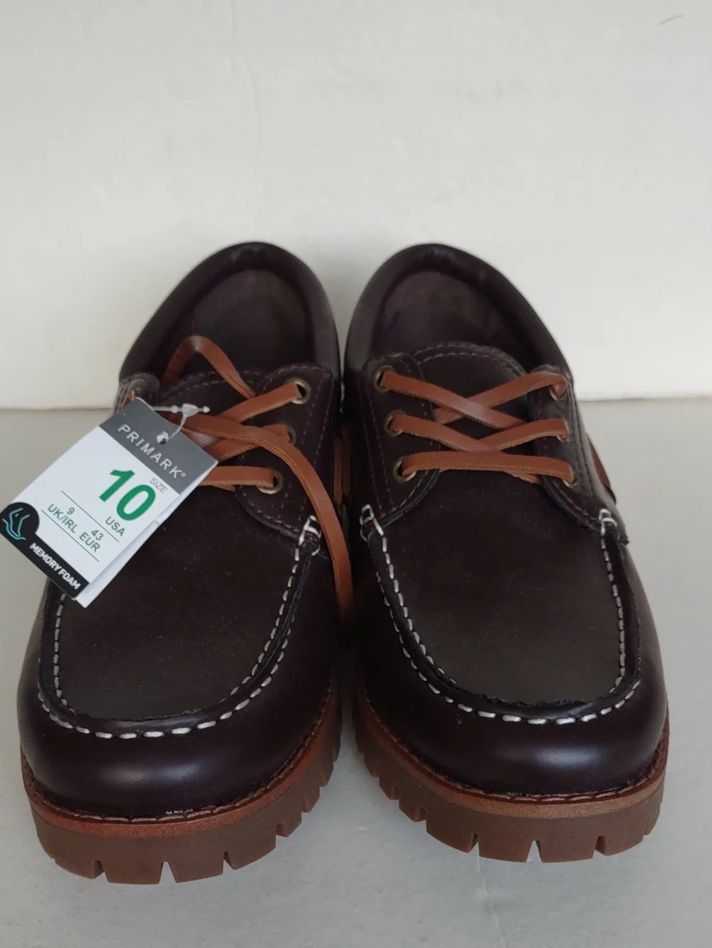 BRAND NEW Primark Men's BROWN Leather(SYNTHETIC )Boat Shoes
